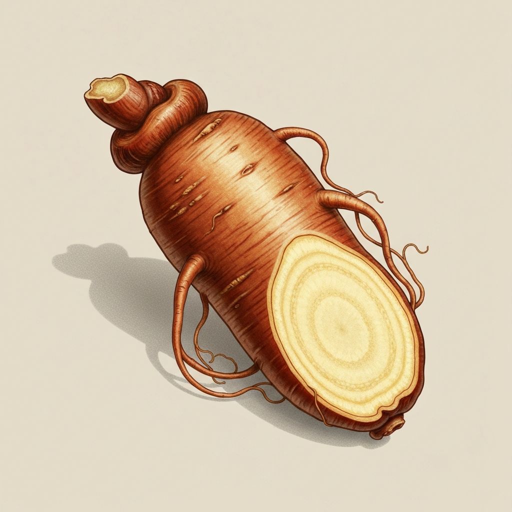 Ginseng root botanical reference